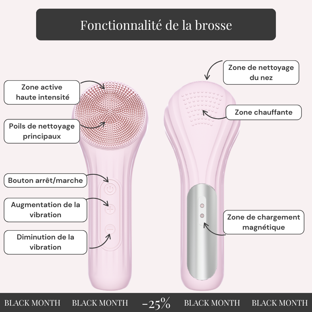 Lya 2 en 1 – Brosse nettoyante & chauffante visage | Soin anti-âge
